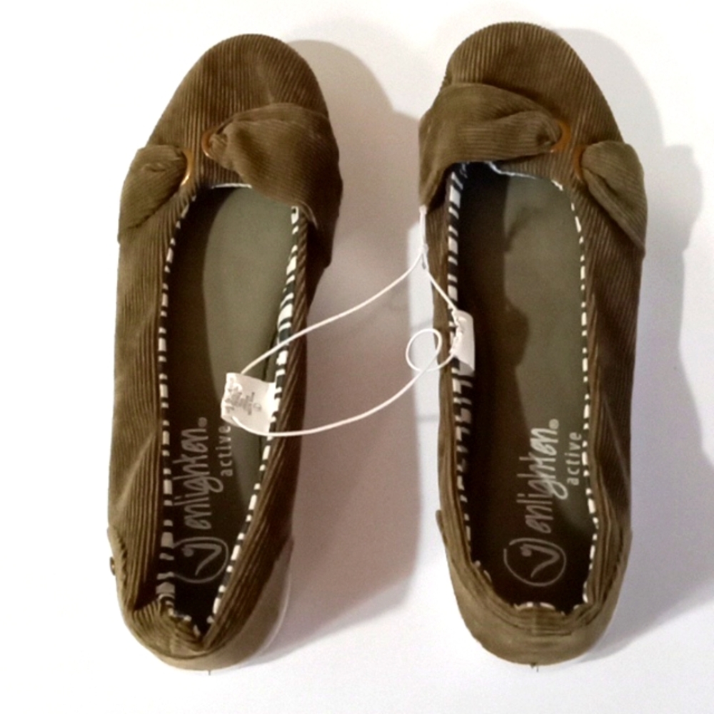 New Enlighten Active Flat Slip On Shoes Camo Green